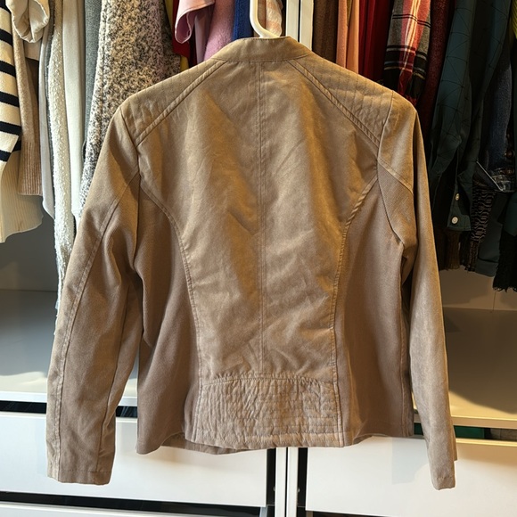 Sebby Collection Faux Suede Jacket in Tan - Picture 6 of 10